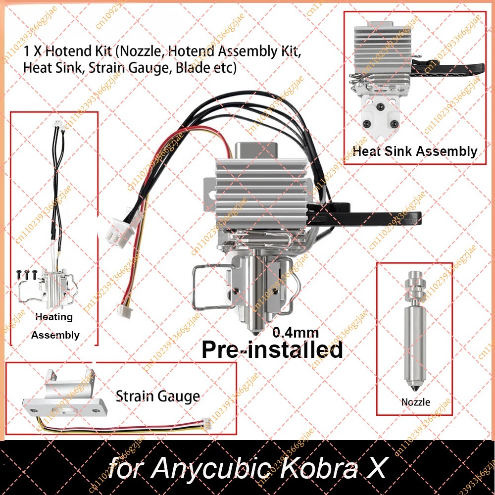 3D Printer Hotend Kit - Комплект предустановленного хотэнда 0,4 мм для