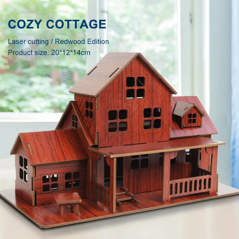 3D Printing Bambu - 3D деревянный конструктор-головоломка GamesCozy Cottage: Механический