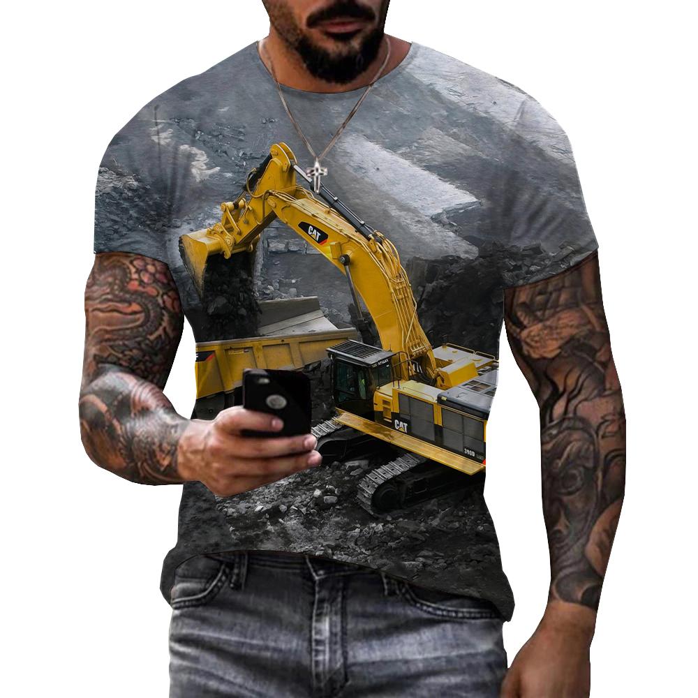 Футболка мужская с 3D-принтом, – обзор и цена 3D Printing Excavator